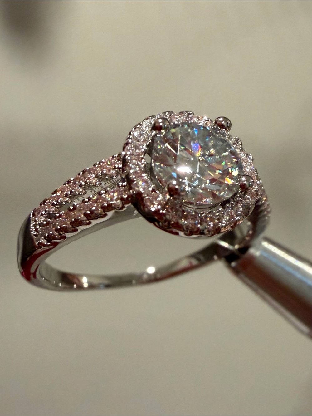1.0CT GRA MOISSANITE Solitaire Engagement s925 Sterling Silver Size9